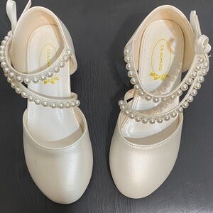 Calvin Klein Kids Cream Pearl Strap Dress Shows